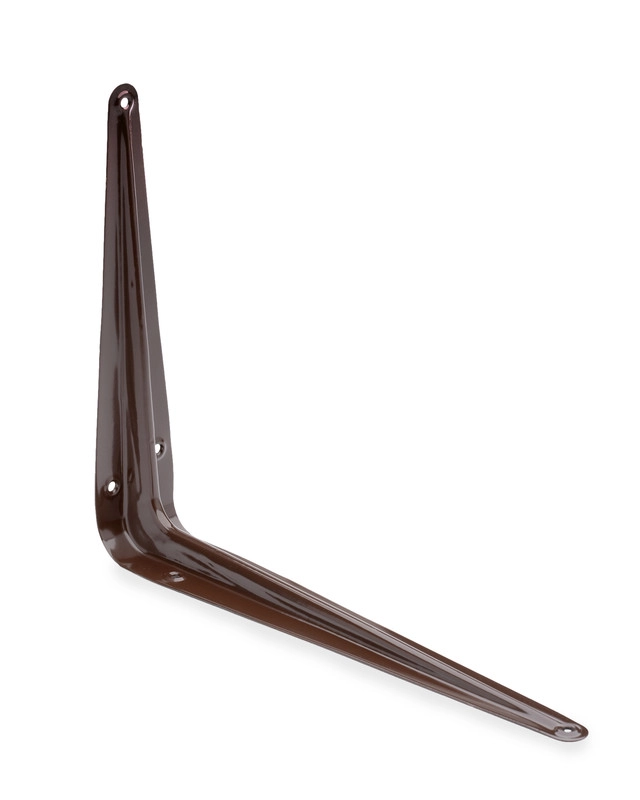 Кронштейн стальной с ребром жесткости, коричневый 200x250мм (упак/40шт)