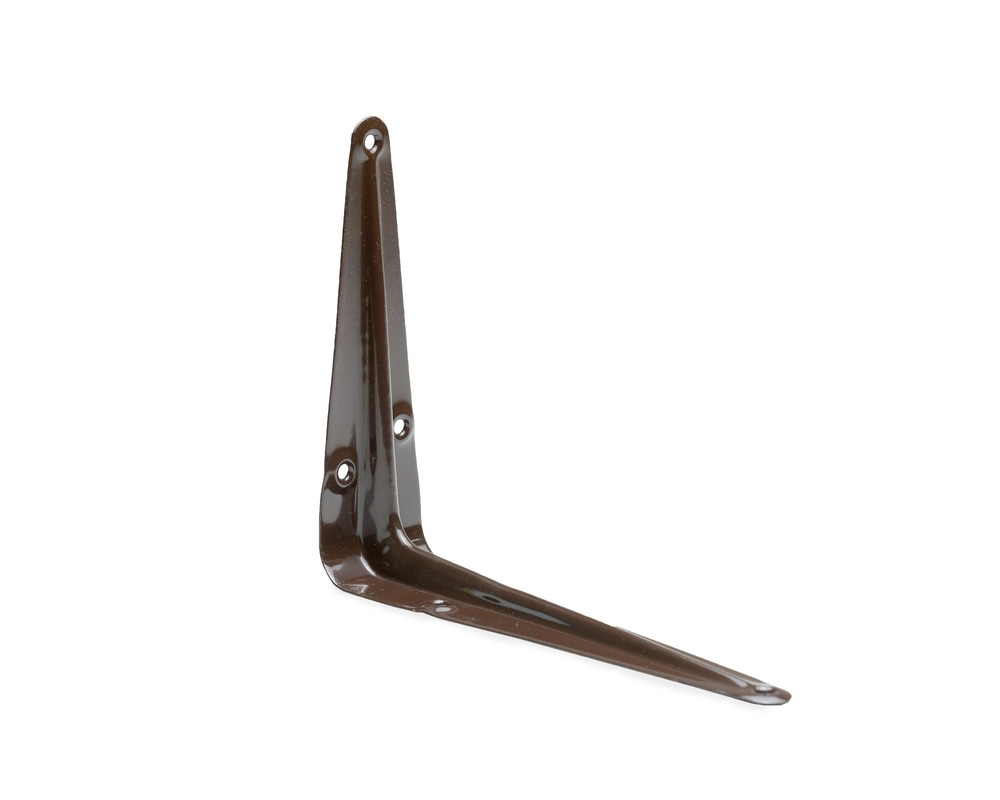 Кронштейн стальной с ребром жесткости, коричневый 125x150мм (упак/40шт)