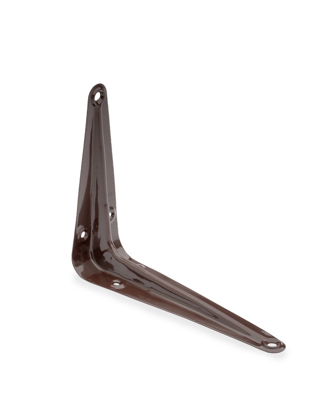 Кронштейн стальной с ребром жесткости, коричневый 100x125мм (шт)
