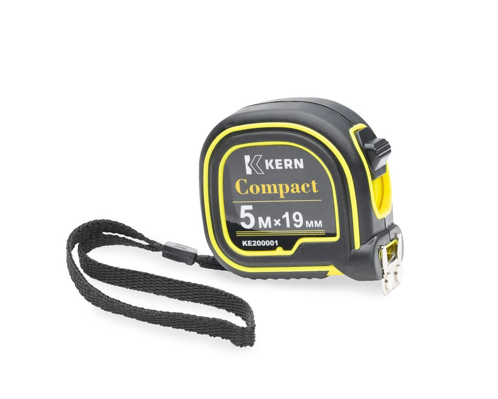 Рулетка измер. COMPACT, 5м/19мм, 2-стор. желт. лента, 1 фикс., корпус 2К, магнит KERN (шт)