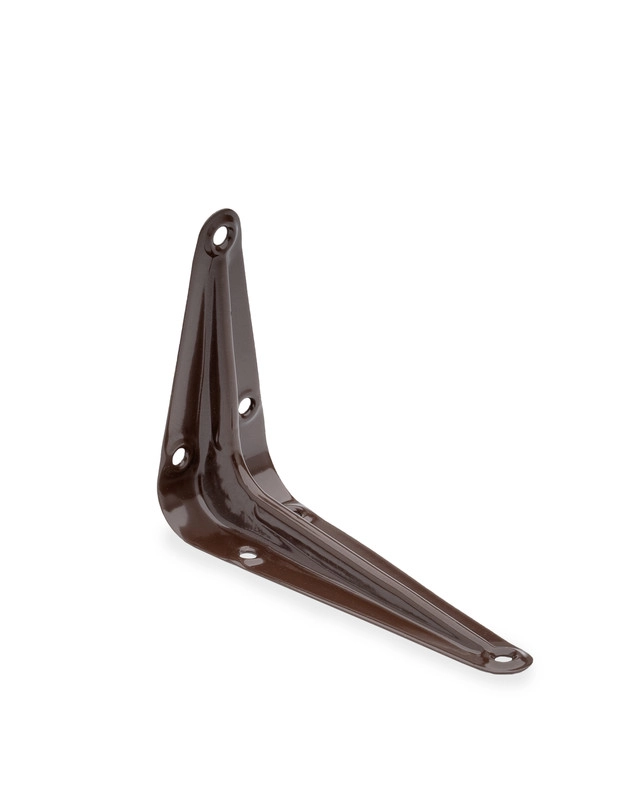 Кронштейн стальной с ребром жесткости, коричневый 75x100мм (шт)