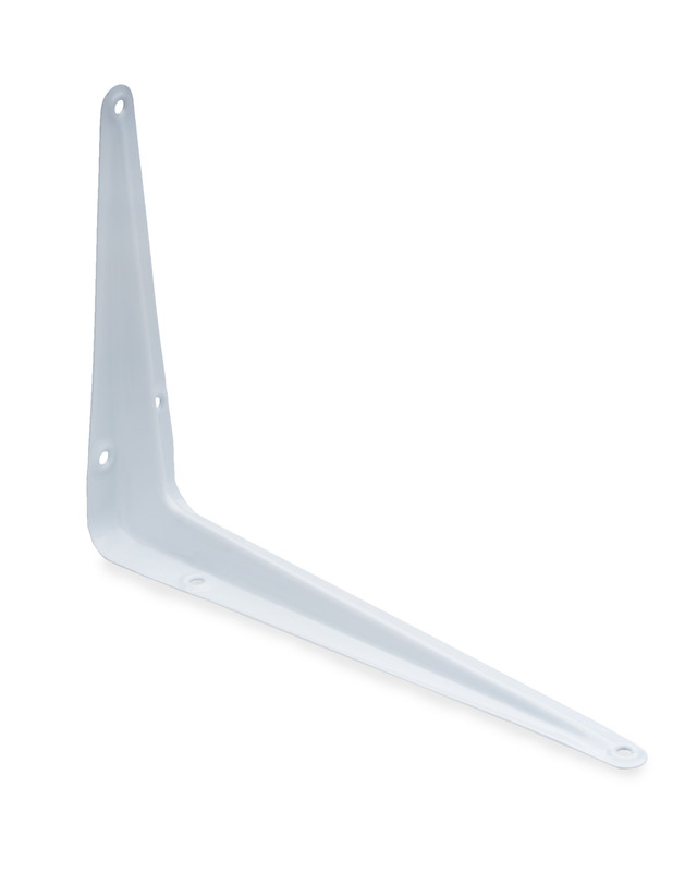 Кронштейн стальной с ребром жесткости, белый 150x200мм (упак/40шт)