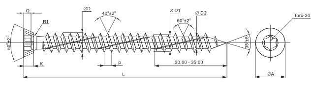Шуруп для оконных рам WAM 7.5х52 (упак/100шт)