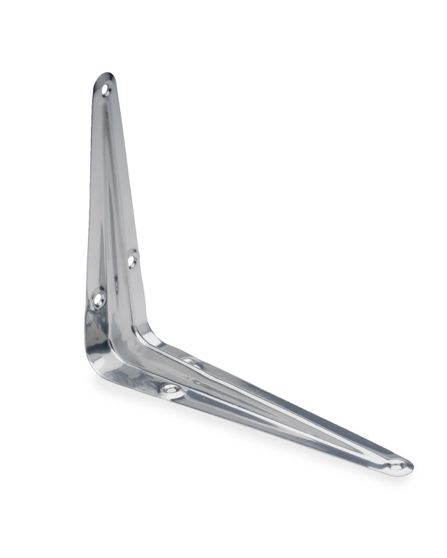 Кронштейн стальной с ребром жесткости, серебро 125x150мм (упак/40шт)