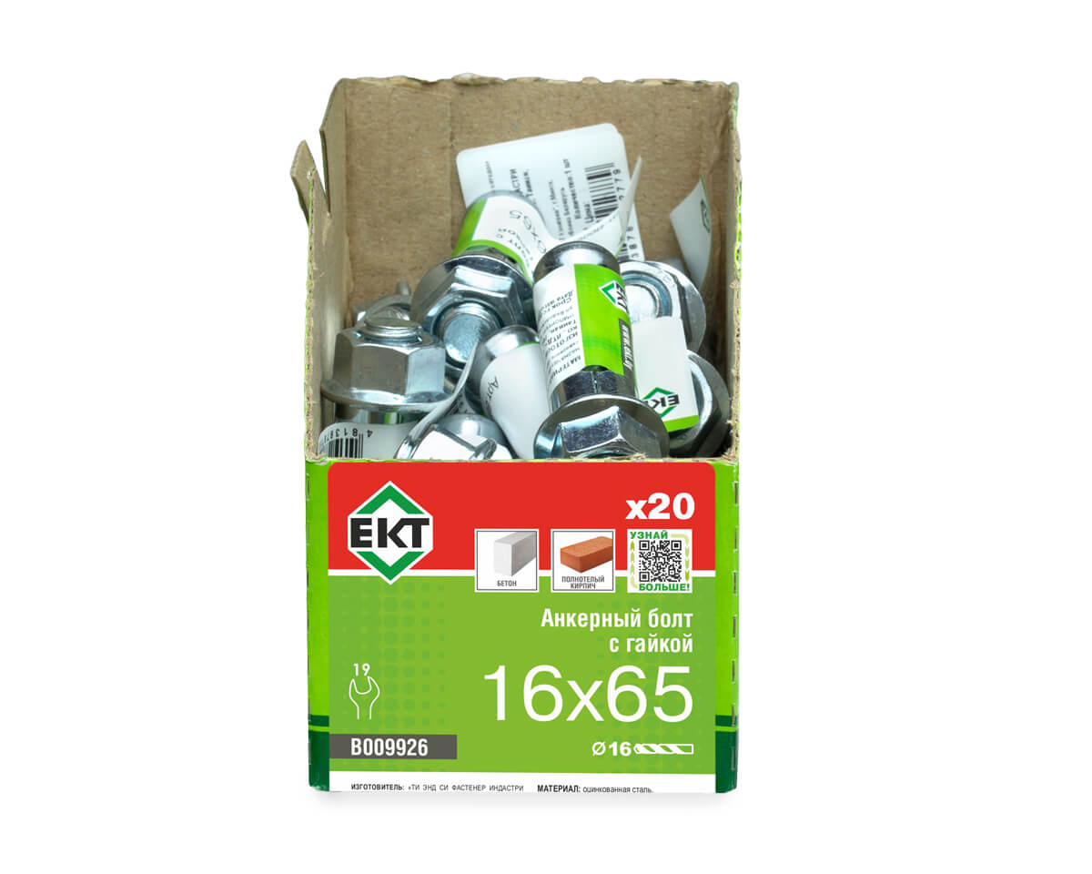 Анкерный болт с гайкой 16х65, ЕКТ (с этик./1шт)