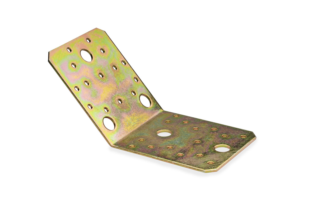 Крепежный уголок под 135 градусов 105x105x90/2,5 KUS4, желтый цинк (шт)