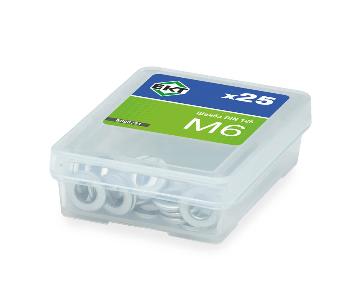 Шайба М 6, цинк, DIN125 (упак/25шт)