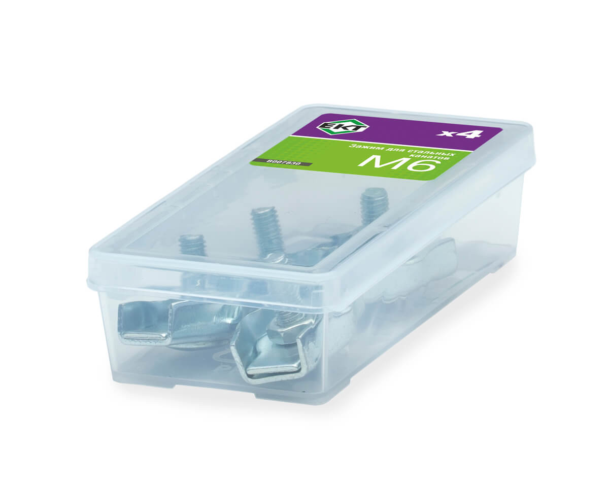 Зажим для стальных канатов 6 мм, одинарный, оцинк. (упак/4шт)