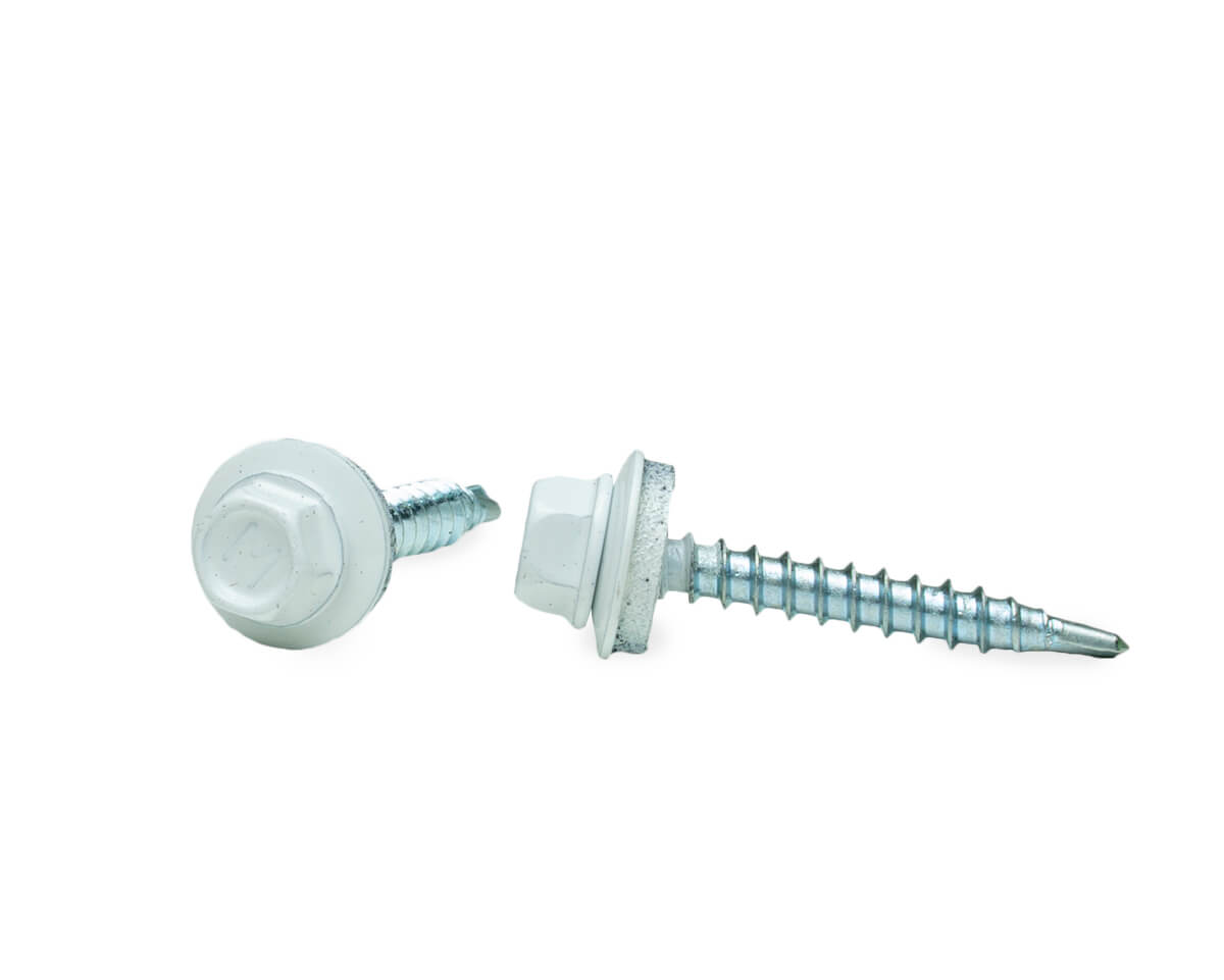 Саморез кровельный с резин. прокл. 4,8х35 сверло PT1, RAL 9003 , в пласт. контейнере, ЕКТ (упак/50шт