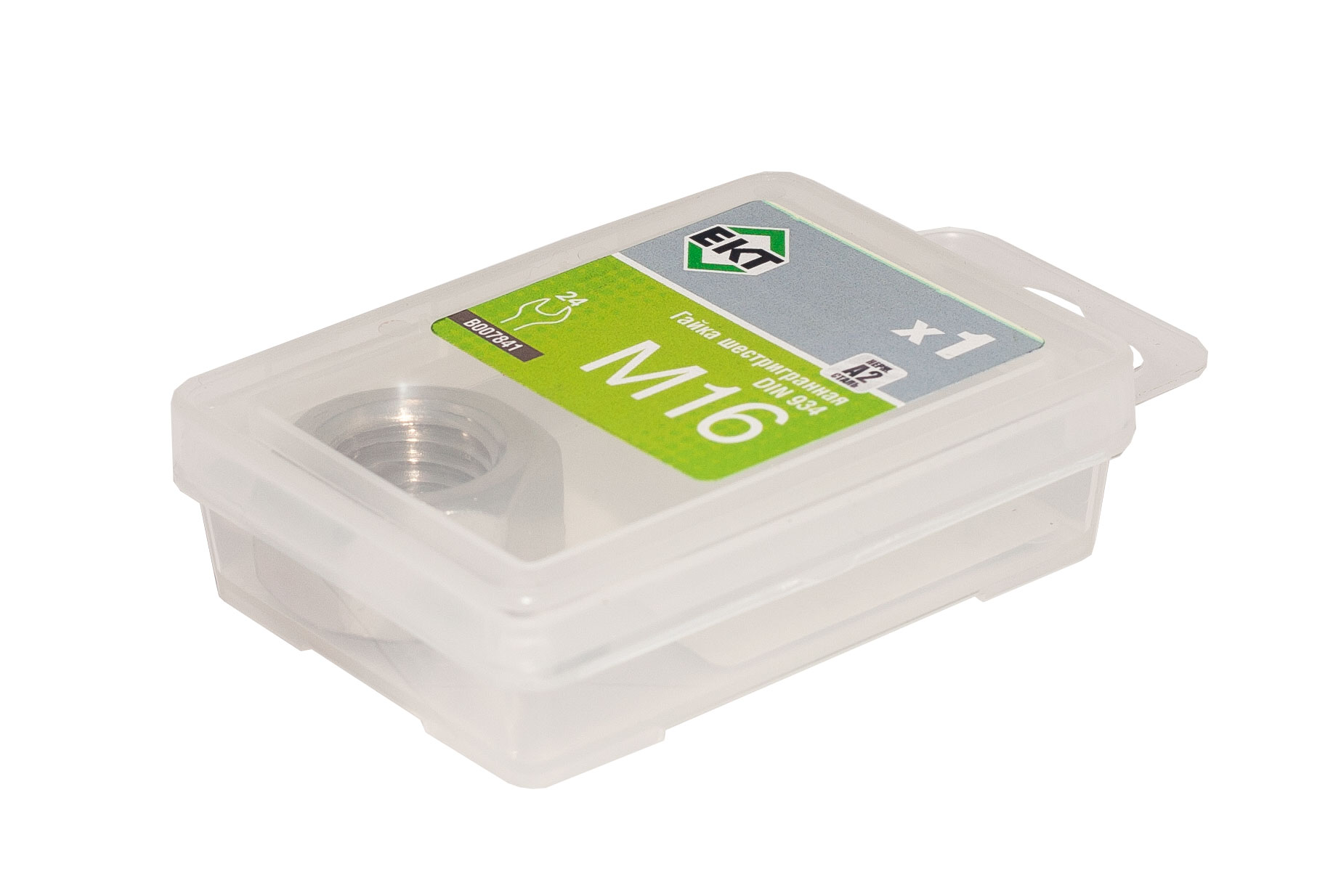 Гайка М16, DIN934, НЕРЖ. СТАЛЬ (упак/1шт)