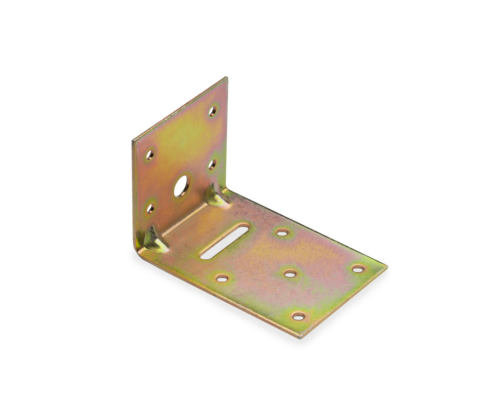 Крепежный уголок с двойным усилением 90x60x60/2 KUD1, желтый цинк (шт)