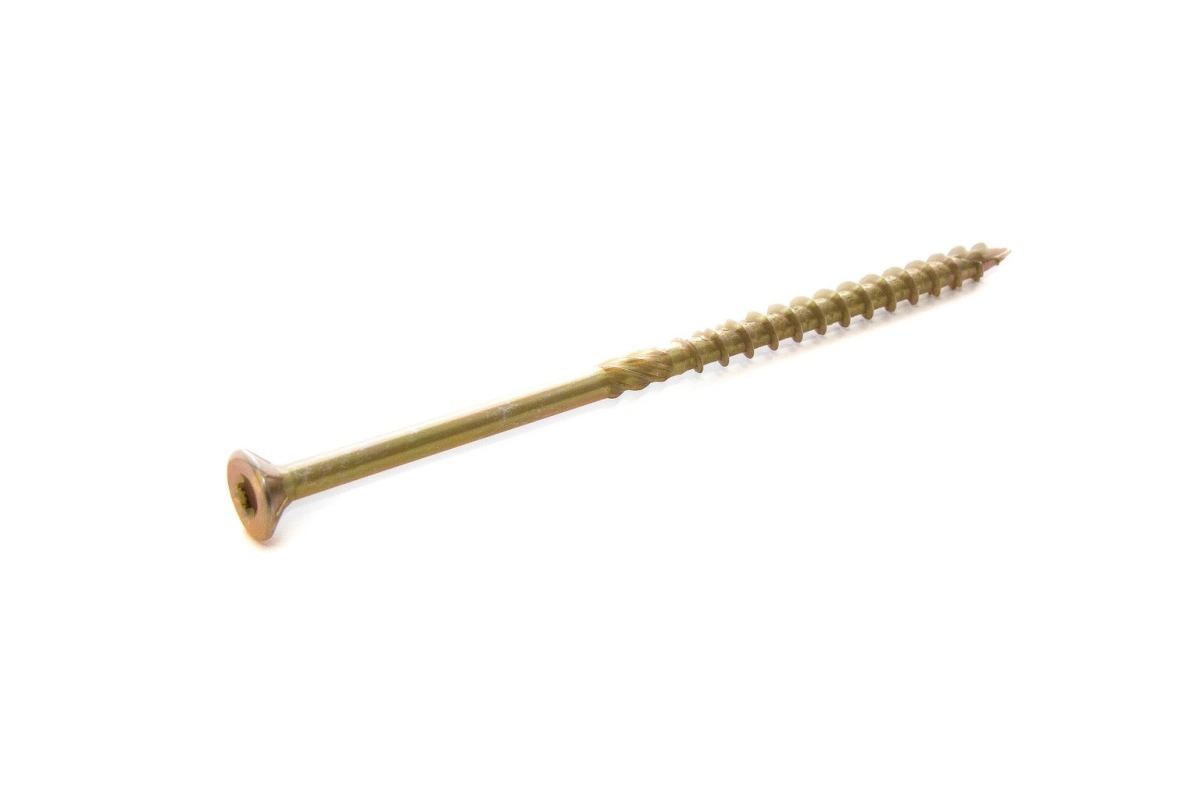 Саморез усиленный по дереву 6.0x60, потай, желтый цинк, в пласт. контейнере, ЕКТ (упак/35шт)