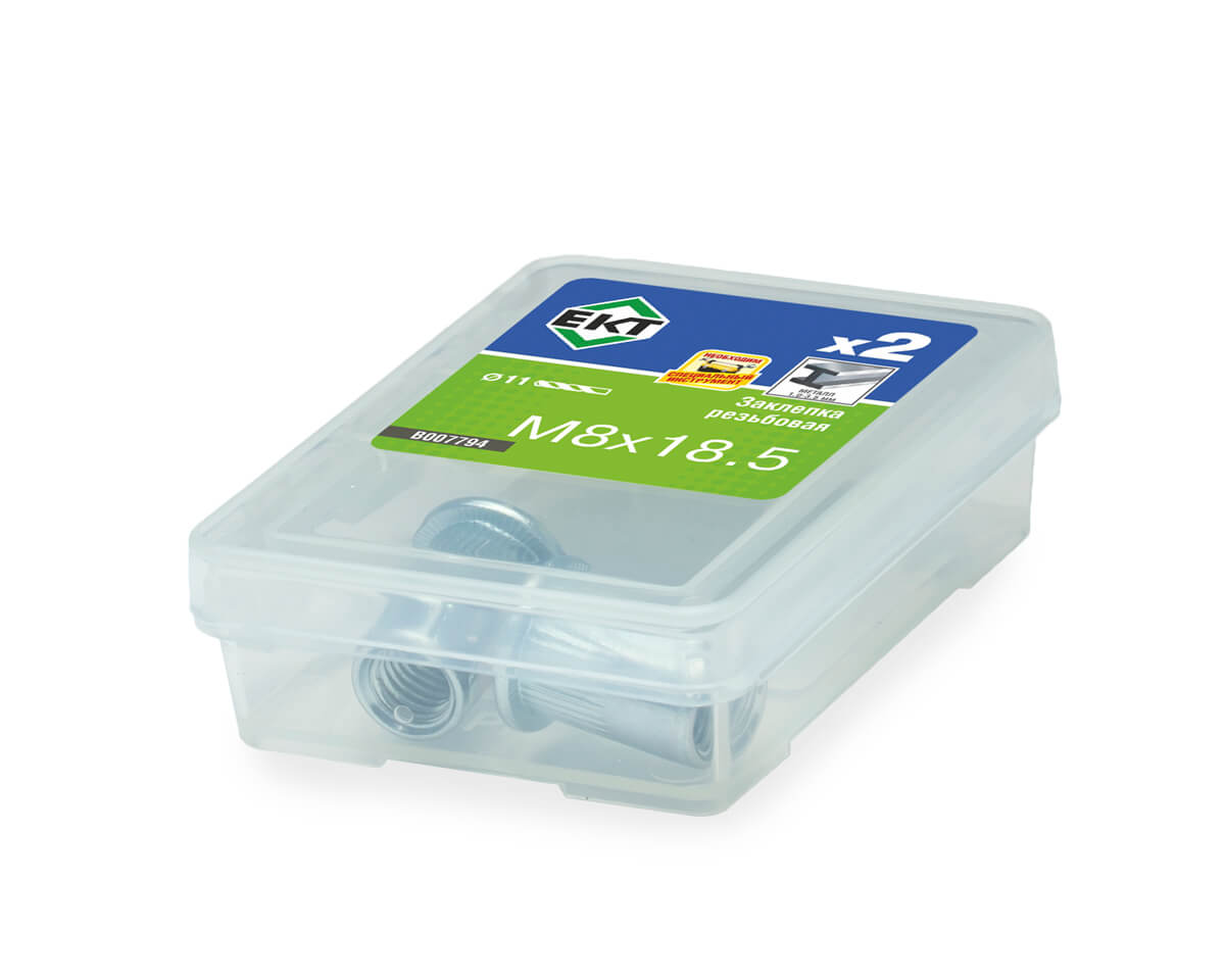 Заклепка резьб. M8x18.5/1035, цинк.,цил.борт (упак/2шт)