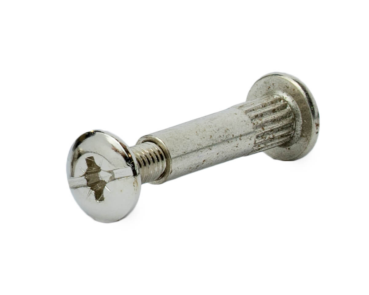 Мебельный винт-стяжка 4х30 (гайка М4х30, винт М4х15), цинк (упак/200шт)