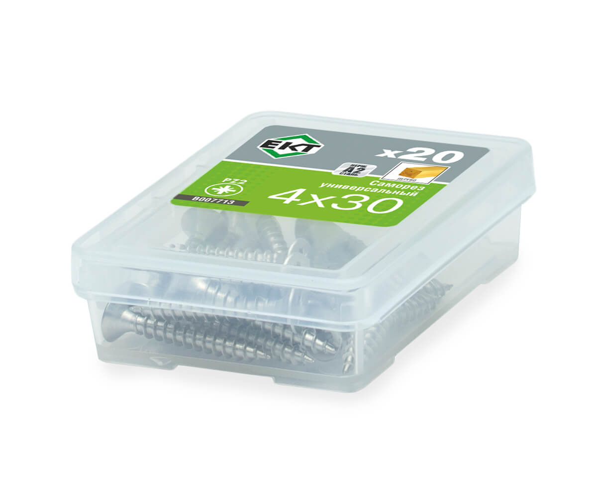 Саморез универсальный 4.0х30, НЕРЖ. СТАЛЬ, ЕКТ (упак/20шт)