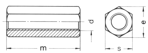Гайка удлиняющая HCN М12х36, DIN6334, нерж. сталь (шт)