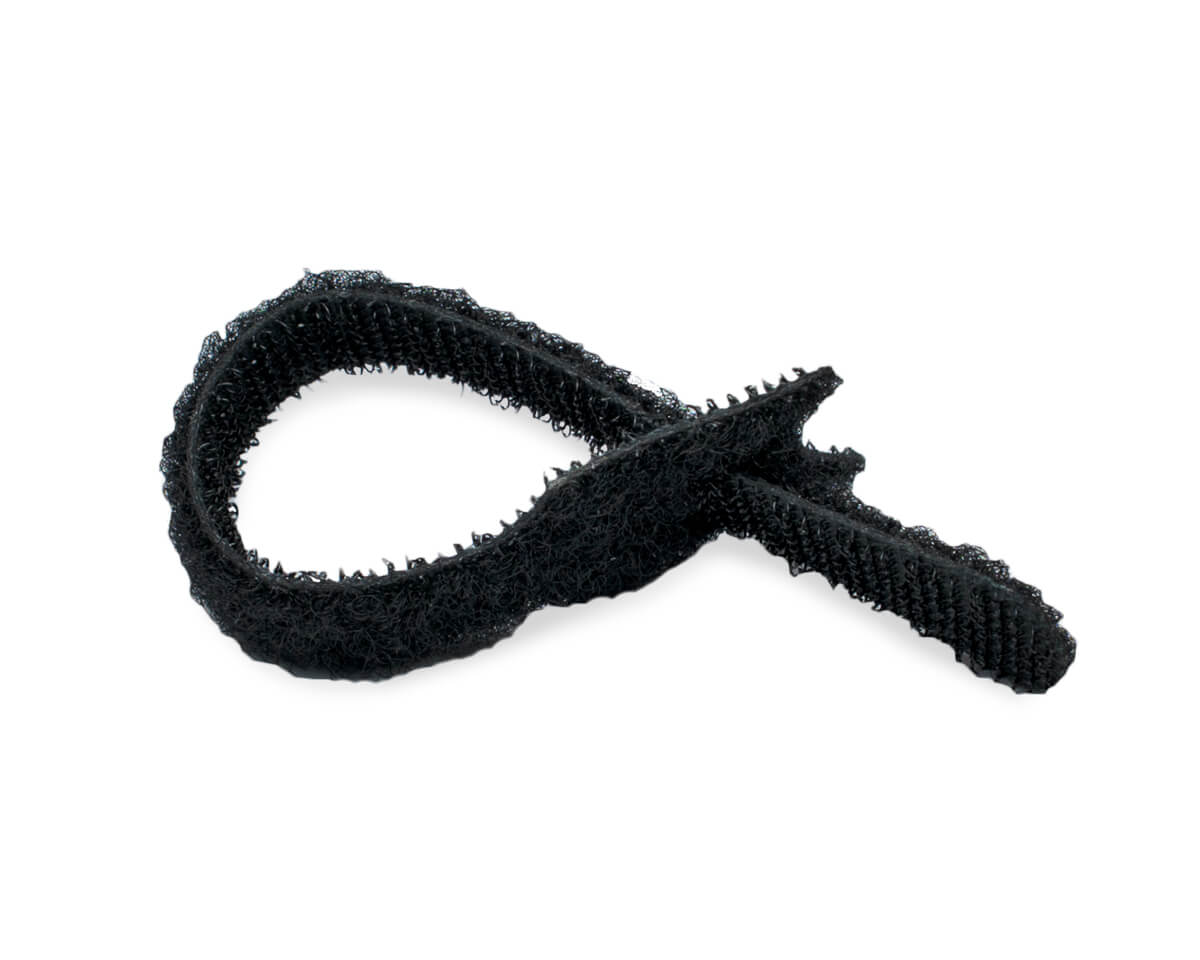 Кабельная стяжка-липучка многоразовая 12х135, черная (упак/10шт)