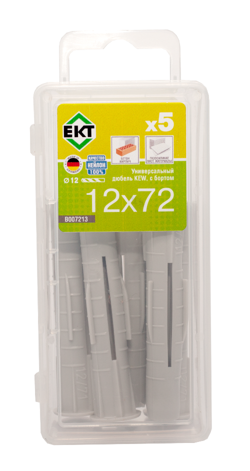 Универсальный дюбель с бортом KEW UKD 12x72, (упак/5шт) НЕЙЛОН