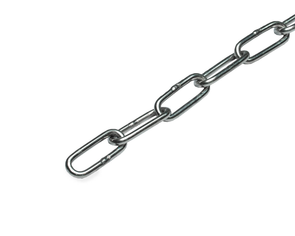 Цепь сварная LLC М6, длинное звено, DIN763, НЕРЖ. СТАЛЬ А4 (бухта/50м)