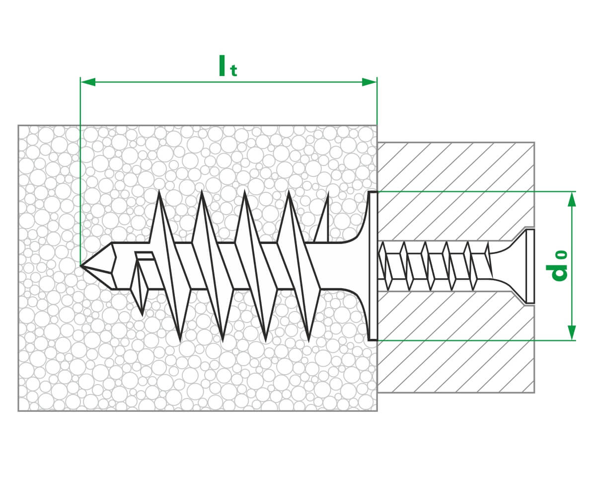 Дюбель для пенополистирольных плит/пенопласта PFI-50N 25x50 (упак/50шт)