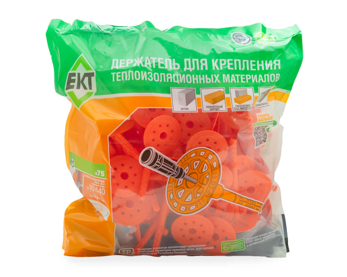 Держатель теплоизоляции 10x140 с полиамидным гвоздем DTM-N + GT-P, ЕКТ (пакет/75шт)