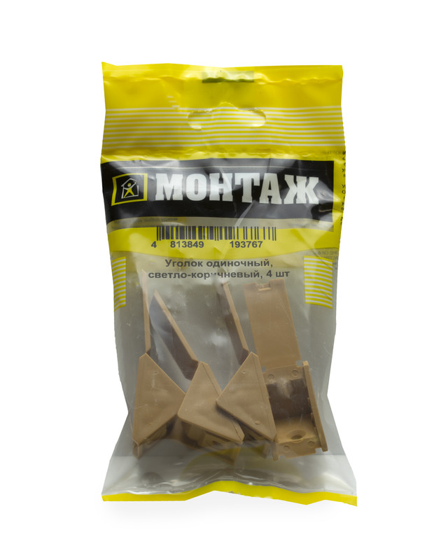 Уголок одиночный, светло-коричневый (пакет/4шт)