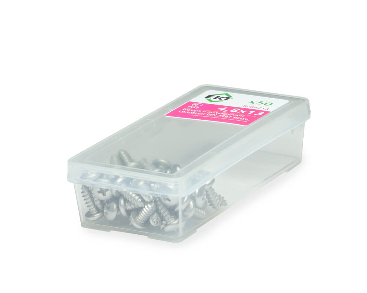 Шуруп с полукруглой головкой SDP-S, 4.8х13, DIN7981, нерж. сталь (упак/50шт)