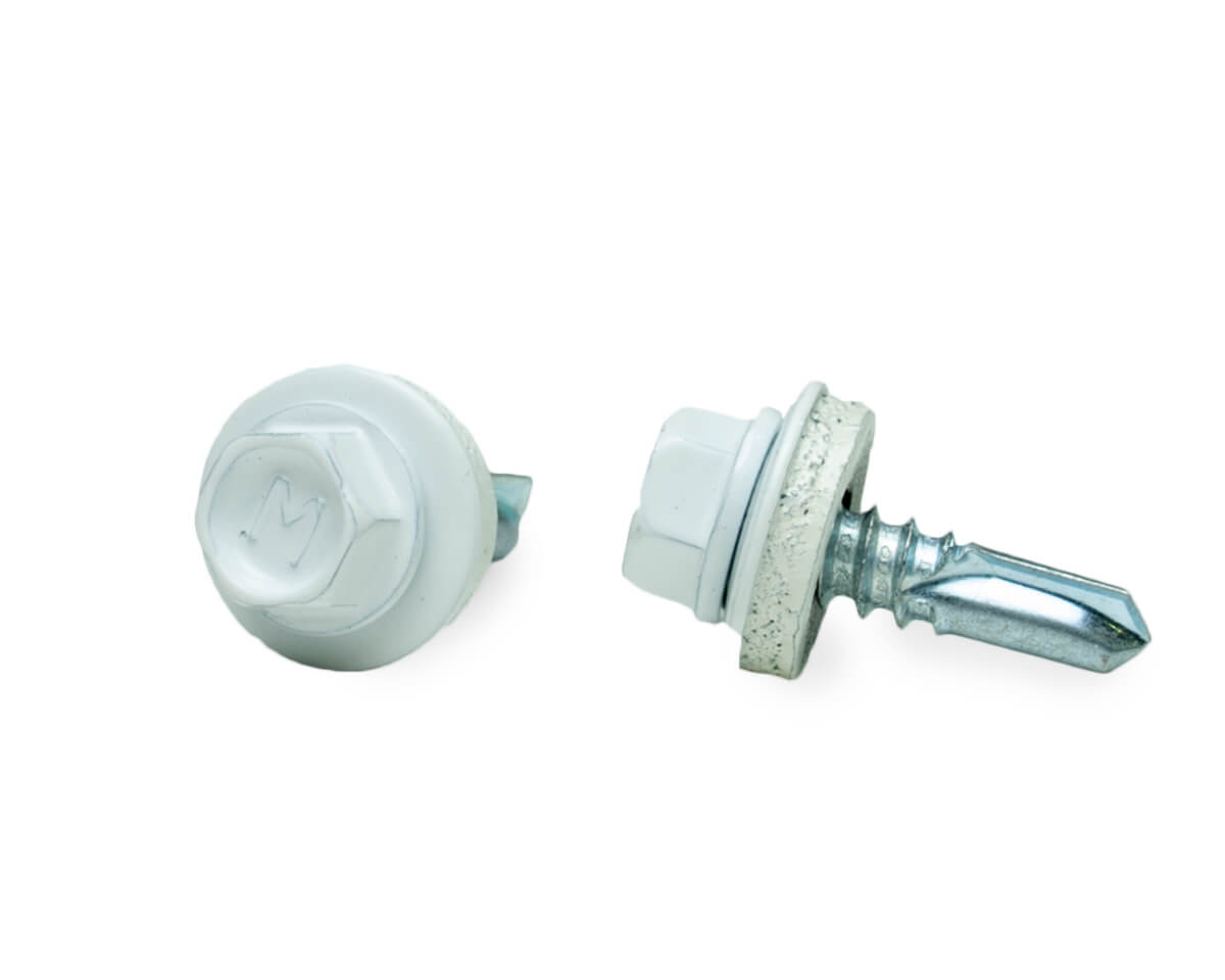 Саморез кровельный 5,5х19 RAL 9003 (белый сигнальный), в пласт. контейнере (упак/50шт)