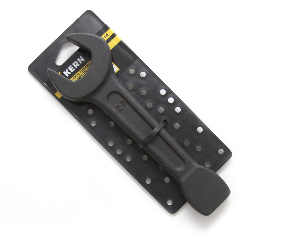 Ключ ударно-силовой рожковый упорный 27мм, CrV KERN (шт)