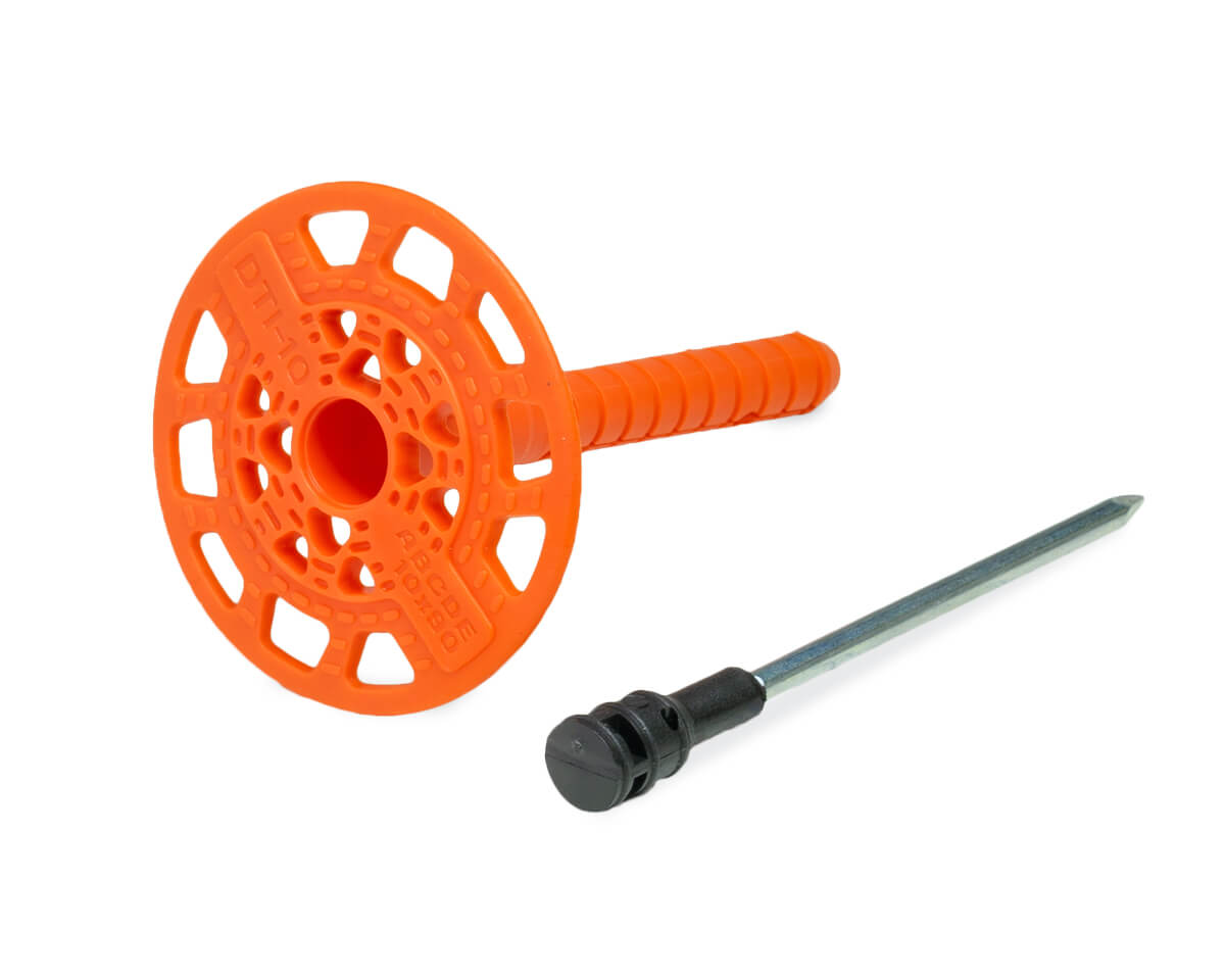 Дюбель тарельчатый 10х90 со стальным гвоздем с термоголовкой DTI-10 (упак/450шт)