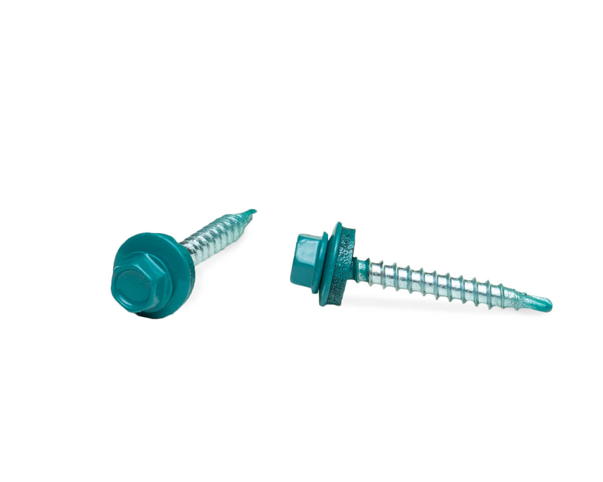 Саморез кровельный SRW-R, 4,8х38 сверло РТ1 RAL 5021 (синяя вода) (упак/200шт)