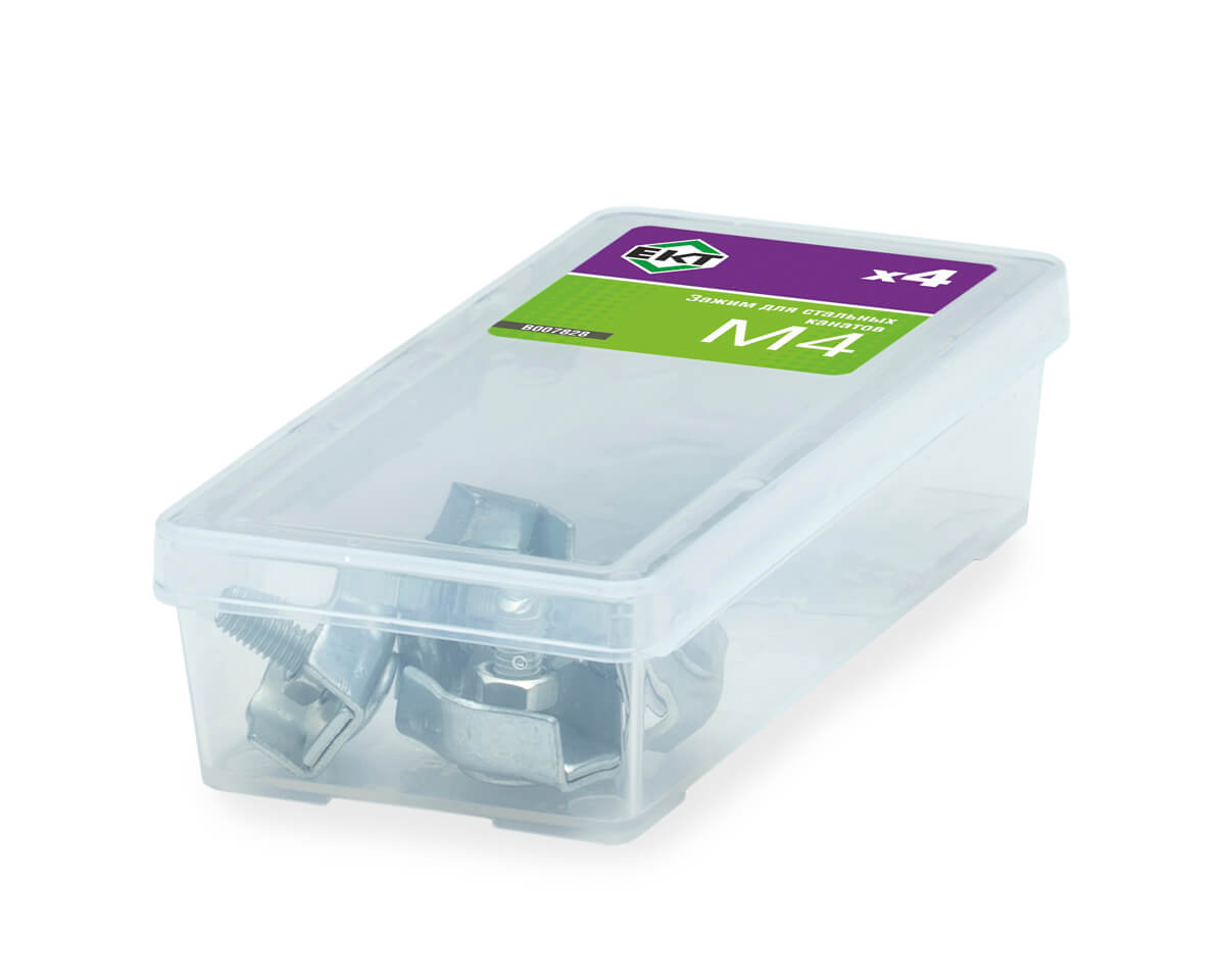 Зажим для стальных канатов 4 мм, одинарный, оцинк. (упак/4шт)