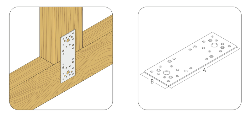 Крепежная пластина оцинкованная 100x35x2,0 мм КР-100 (шт)