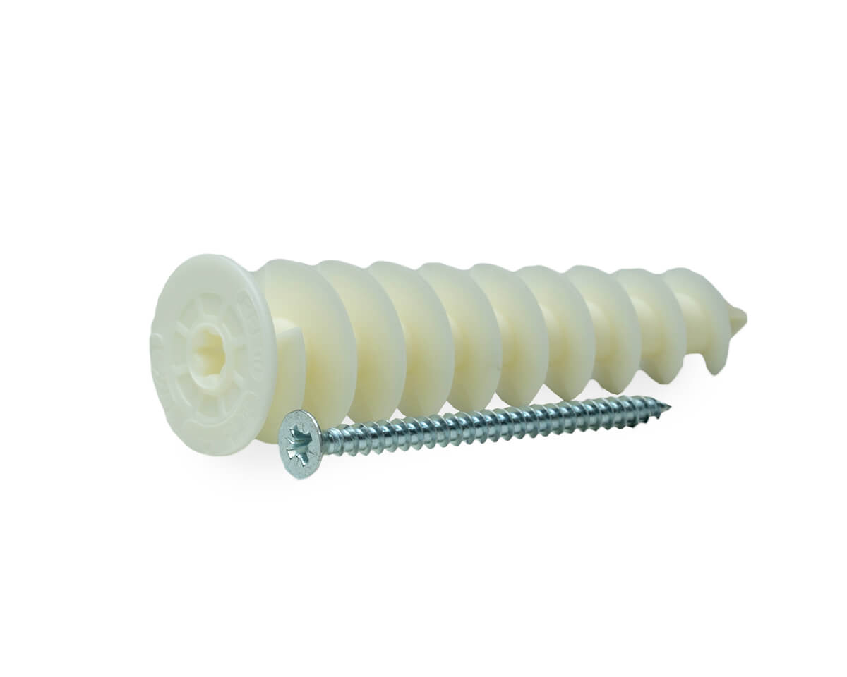 Саморез, белый цинк 4.5х60 + Дюбель для пенопласта 25x90, ЕКТ (упак/2шт)