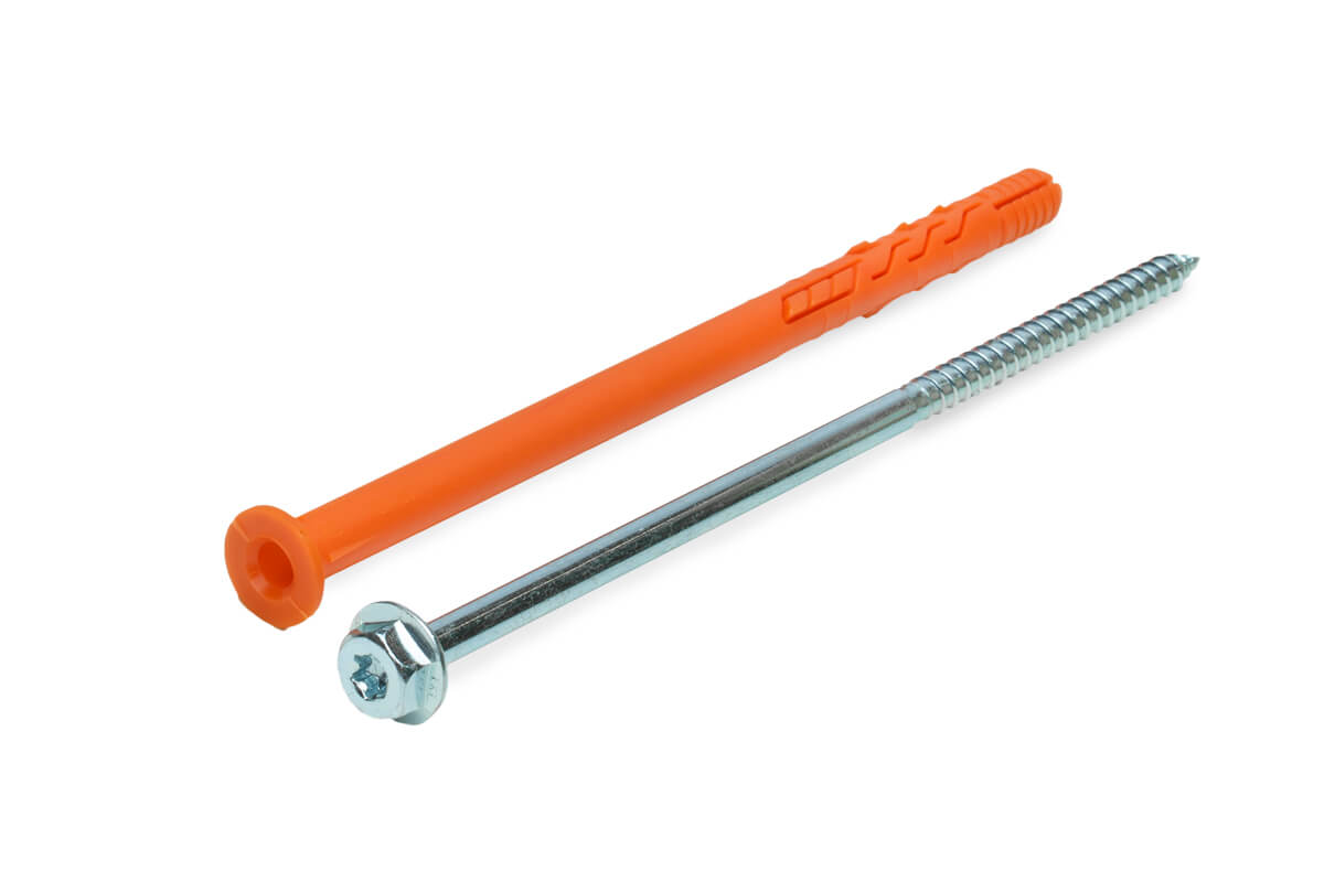 Рамный дюбель, шуруп с п/ш под ключ/TX, 10x180 RD-H, НЕЙЛОН EКТ (упак/25шт)