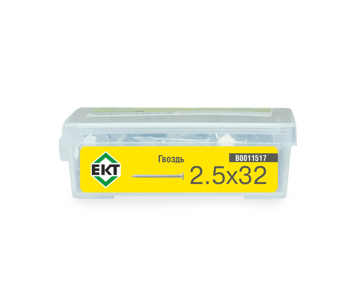 Гвоздь толевый 2,5х32, оцинкованный, в пласт. контейнере (упак/0,15кг)