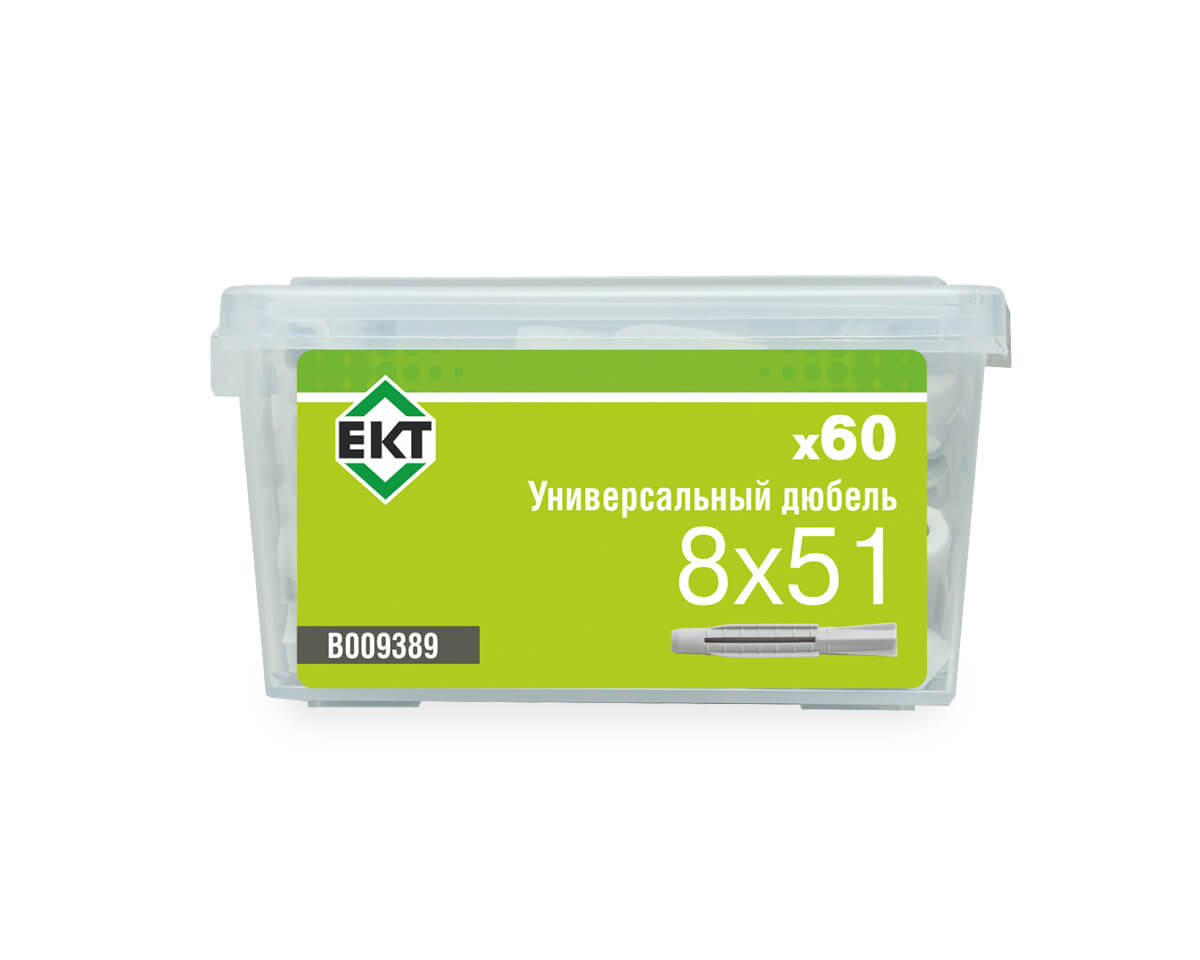 Универсальный дюбель UDD 8x51, НЕЙЛОН, в пласт. контейнере (упак/60шт) ЕКТ