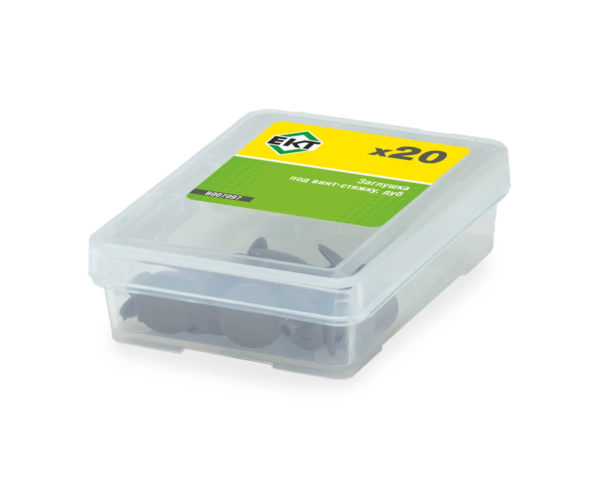 Заглушка декоративная под мебельный винт-стяжку, дуб (упак/20шт)