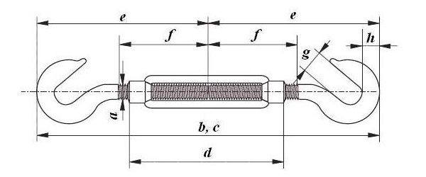 Талреп (крюк-крюк) М10, DIN1480 (с этик./1шт)