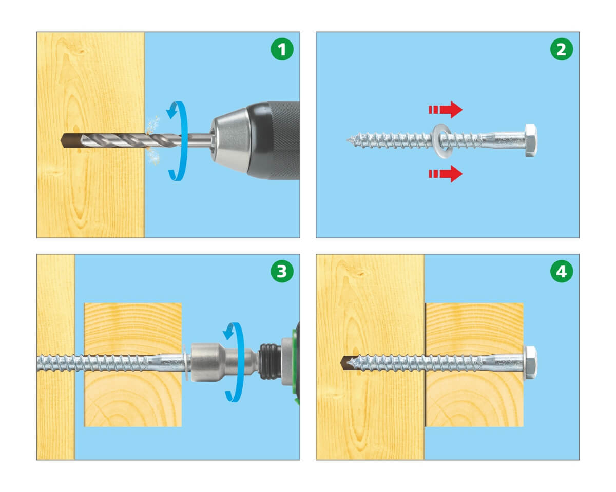 Саморез с 6-гранной головкой 12х160 острый, цинк (с этик./1шт)