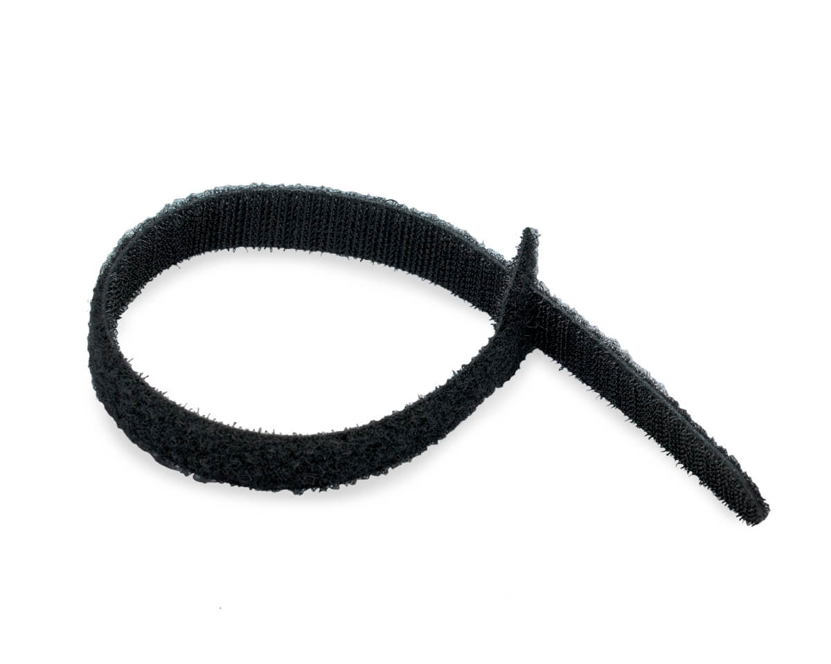 Кабельная стяжка-липучка многоразовая 16х310, черная (упак/10шт)