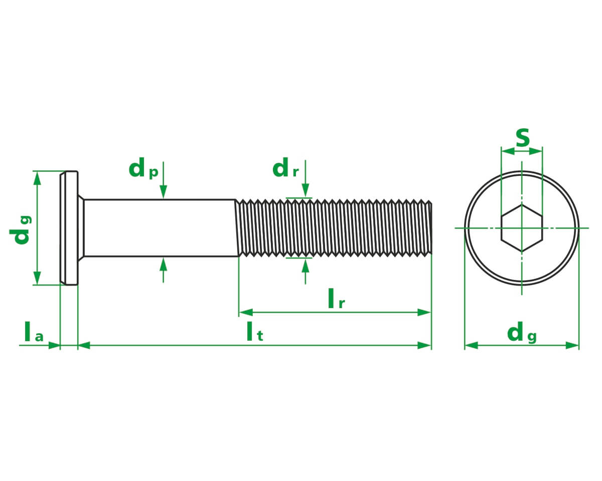 Винт мебельный с плоской головкой HEX 6х80, цинк, МОНТАЖ (пакет/6шт)