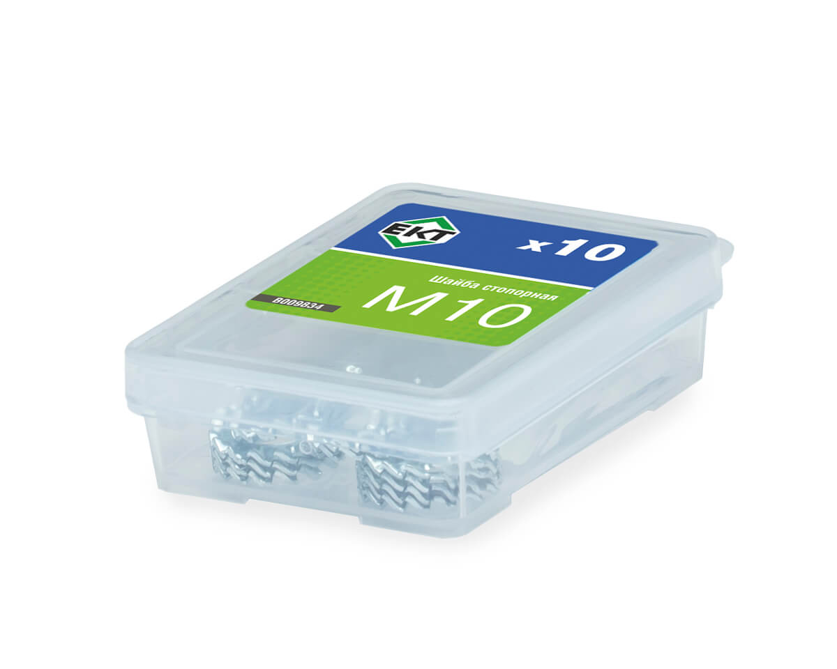 Шайба стопорная M10, с наружными зубьями, DIN6798A, цинк (упак/10шт)