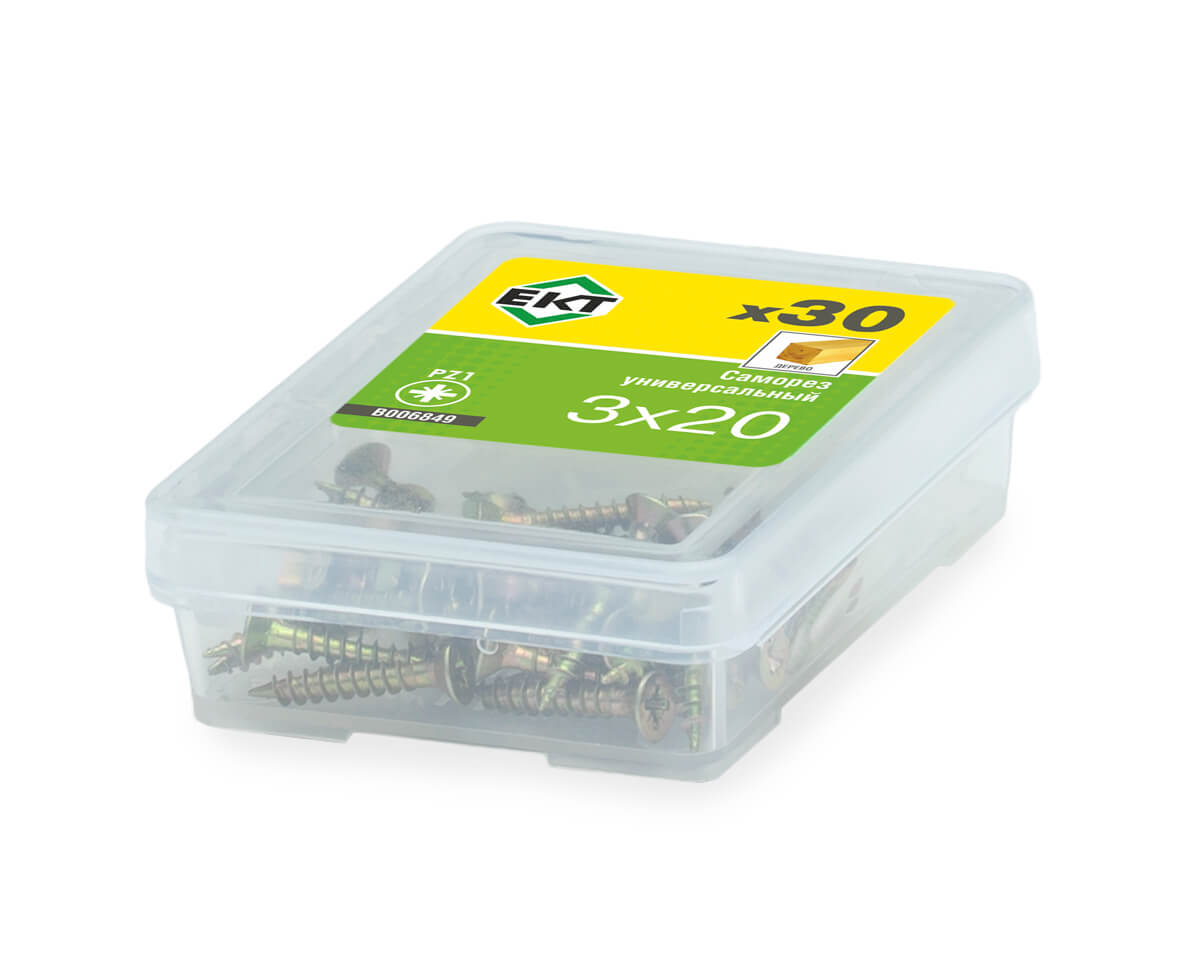 Саморез, желтый цинк 3,0х20 (упак/30шт)