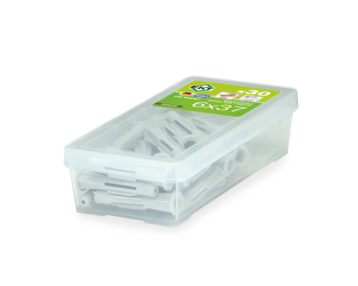 Универсальный дюбель с бортом KEW UKD 6x37, НЕЙЛОН (упак/30шт)