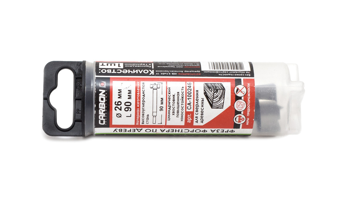 Сверло (фреза) Форстнера по дереву 26x90мм, ц/х CARBON (шт)