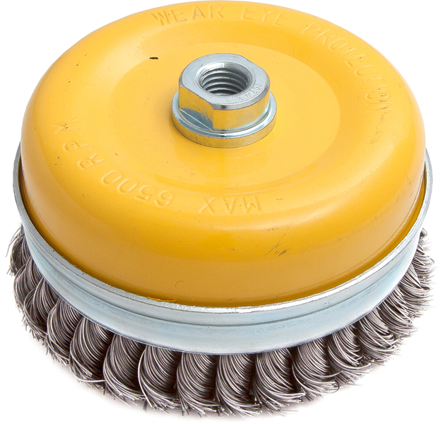 Щетка чашечная тип A, 125мм x М14, плетеная проволока 0,5мм KERN (шт)