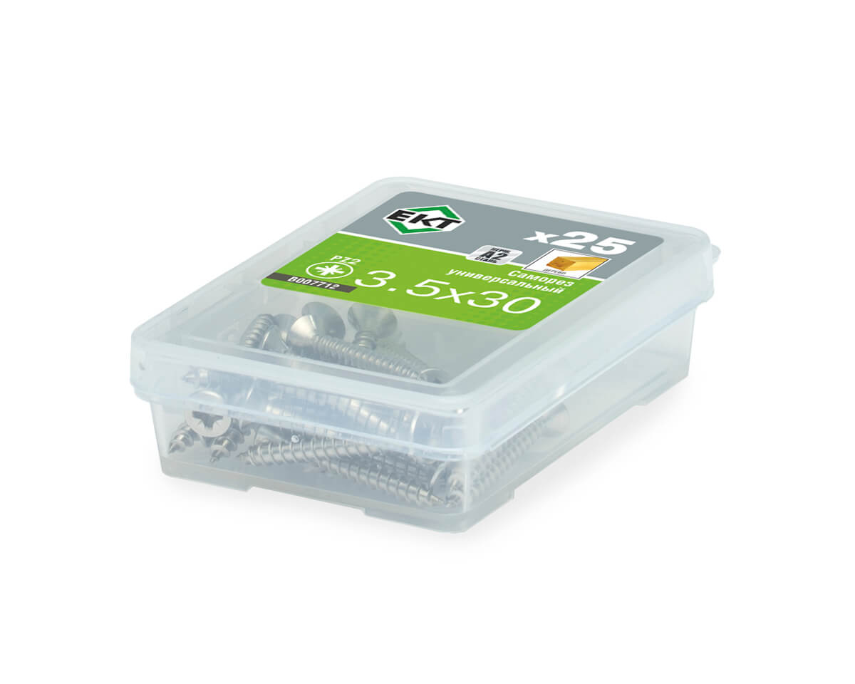 Саморез универсальный 3.5х30, НЕРЖ. СТАЛЬ, ЕКТ (упак/25шт)