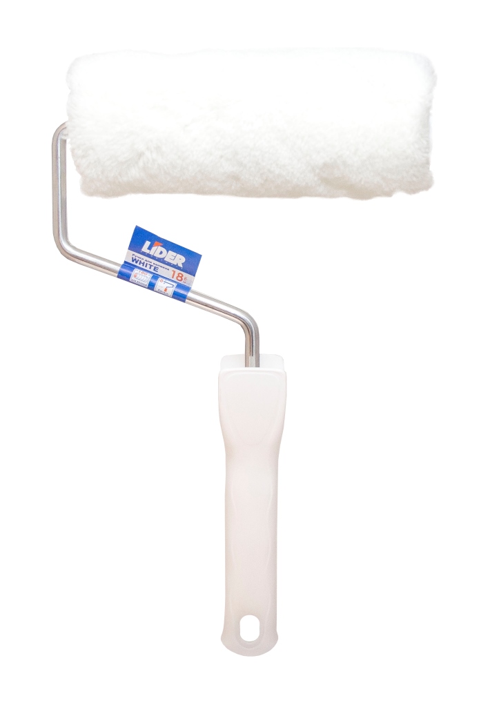 Валик малярный 250мм d 48мм/8, п/акрил, ворс 18мм PLOMBEAR, с ручкой, LIDER (шт)