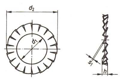 Шайба стопорная, с наружными зубьями M12, DIN6798A, цинк (упак/100шт)